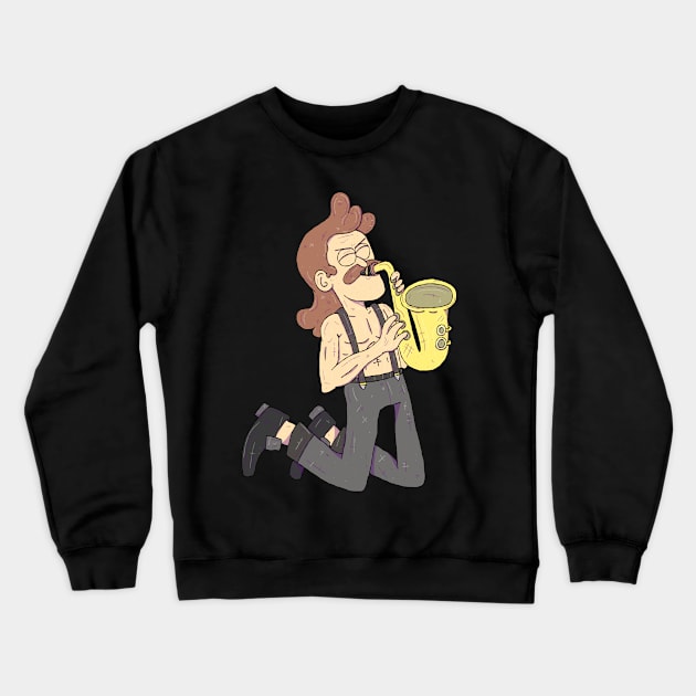 Regular Show - Sad Sax Guy Crewneck Sweatshirt by surfinggiraffecomics